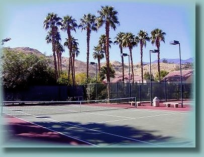 One of the five tennis courts